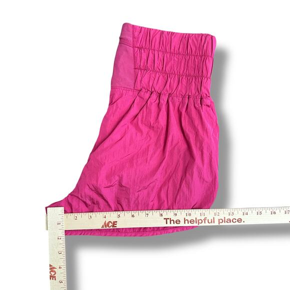 Free People‎ Movement The Way Home Hot Pink Smocked Waist Running Shorts M - Picture 7 of 10